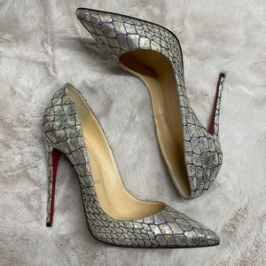 Christian Louboutin So Kate 120 Silver black gold heels size 38 / 7.5